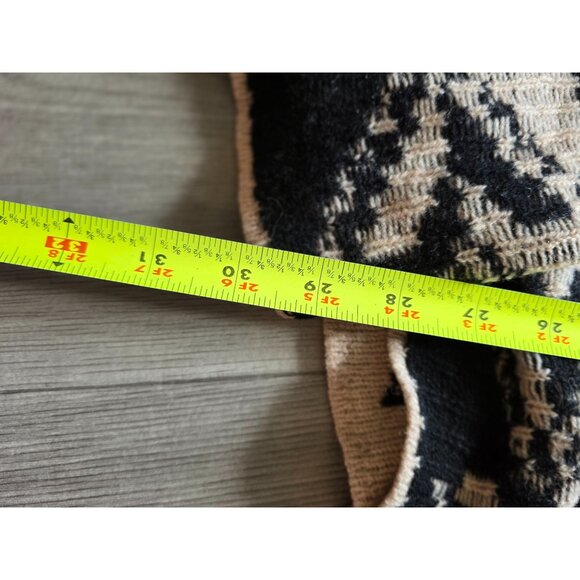 Sundance Womens Black & Beige Geometric Pattern Lambswool Cardigan Sweater - Picture 5 of 6